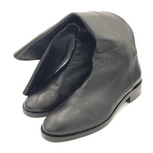 Stuart Weitzman Knee High Boots Black Leather Zip Back Heel womens size 8.5